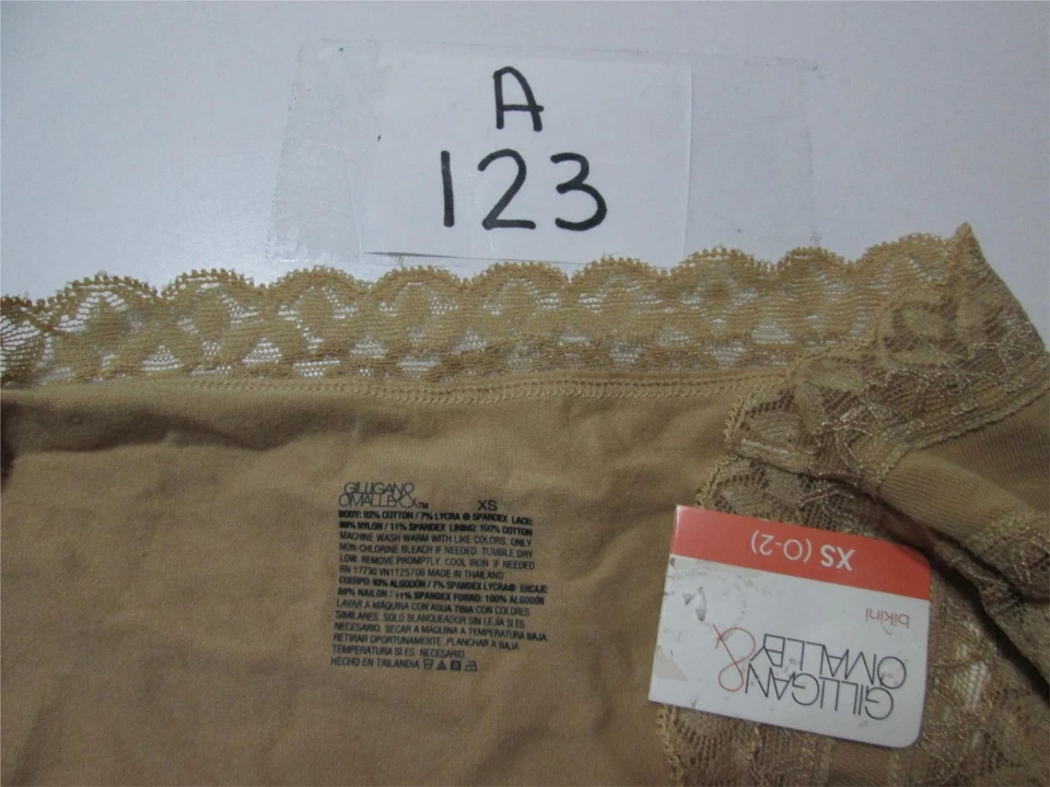 Nuevo con etiquetas Gilligan OMalley Mujer Talla XS Panty Beige Bikini Encaje Elastizado Mezcla de Algodón Foto 4 de 4