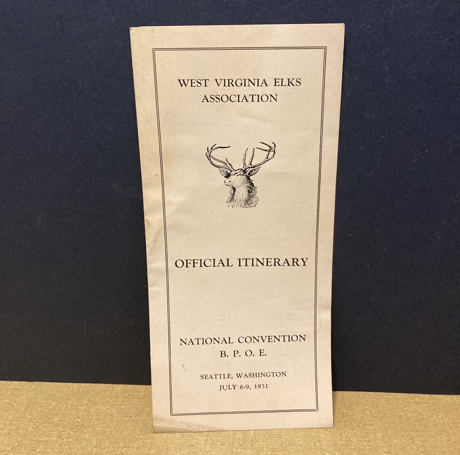1931 BPOE West Virginia Elks Official Itinerary Seattle Washington