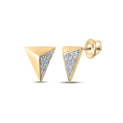 Diamant Dreieck Pyramide Ohrringe 10K Rose Gelb Weißgold 0,05ct Schraubverschluss