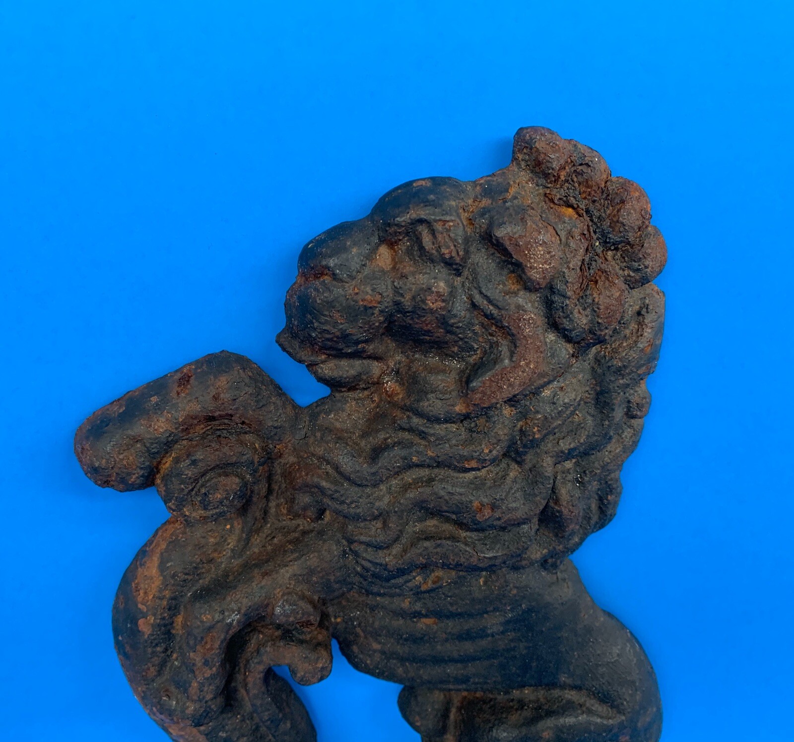 c.1795 Bookend Lion Antique Cast Iron Door Stop Collectible Folk Art