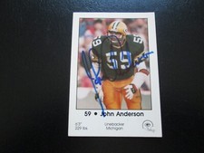 JOHN ANDERSON IN PERSON AUTOGRAPHED 1985 GREEN BAY PACKERS POLICE CARD # 6
