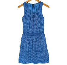 Gap Womens Dress Size XS Elastic Waist Cute Blue Summer Sleeveless Short Dresses