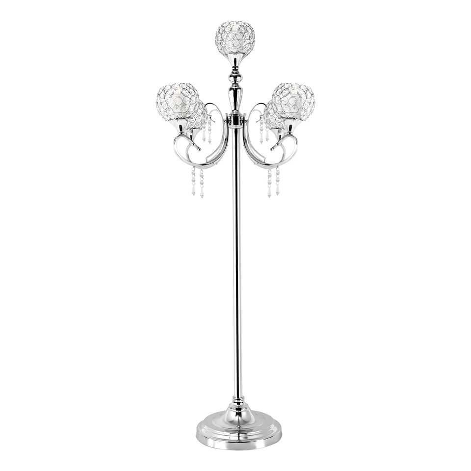 Candelabro de Plata Vintage Piso Grande Votivo Pilar Soporte Moderno Fiesta Eventos Foto 3 de 4