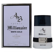 AB Spirit Millionaire White Gold by Lomani 3.3 oz EDP Cologne for Men NIB