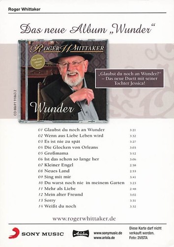 Roger Whittaker + UH Musik original signiert Autogrammkarte AK 6154 H - Picture 2 of 2