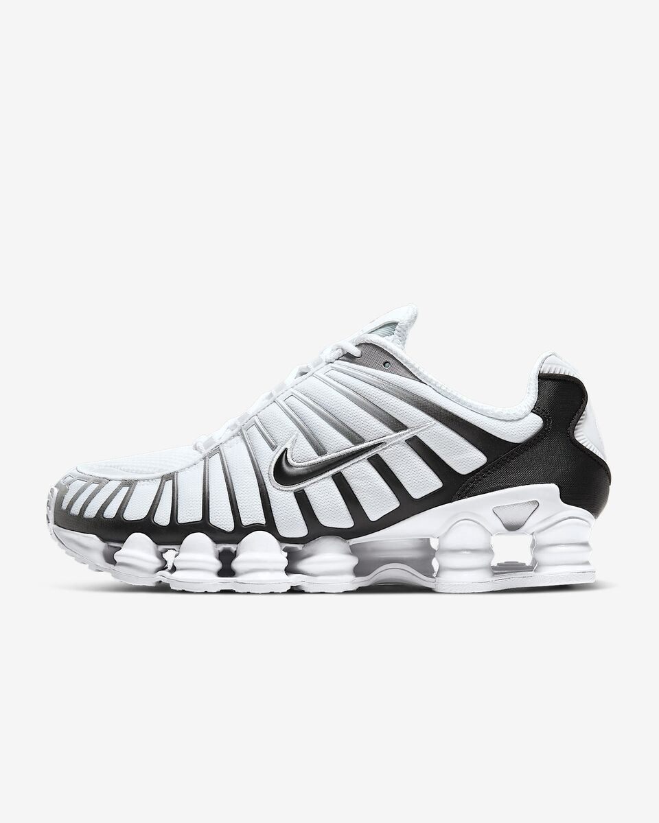 AV3595-102 Nike Shox TL White Metallic Platinum Black (Men's AV3595-102 Nike Shox TL White Metallic Platinum Black (Men's