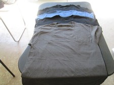 4 Fruit of the Loom Men's T-Shirts SS Tagless Colored BLACK BLUE GRAY Large NEW