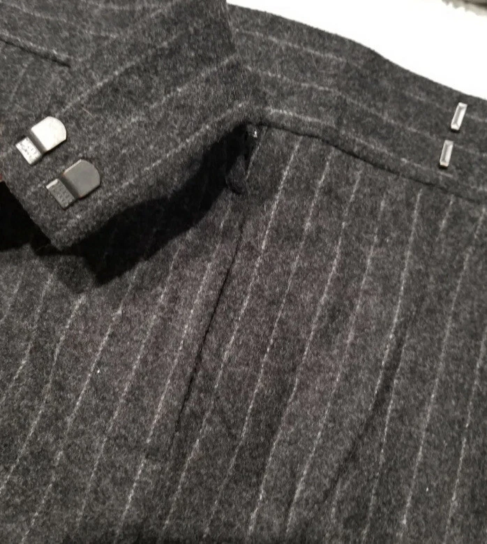 J. CREW Mujer 78% Lana Vellón Falda Lápiz Bolsillos Rayas Talla 6 $98 Nueva con Etiquetas Foto 2 de 4