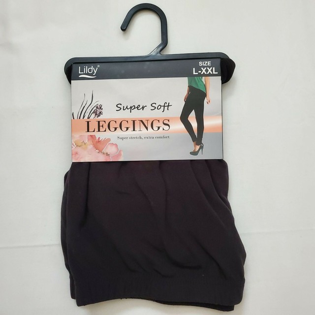Lildy Black Super Soft Stretch Leggings Size L/XXL eBay