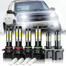 For Chevy Tahoe 2000-2006 LED Headlight High Low Beam+Fog Light Bulbs Combo
