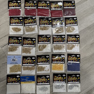 Vintage /New Lot of Beads for Jewlery, Crafting, 25 Packages, BEAD it