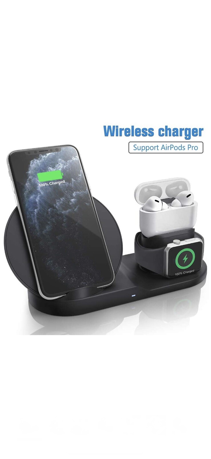 Wireless Charger for AirPods Pro. Stand Watch. IPhone & Sumsang Coobetter 3 in 1-image