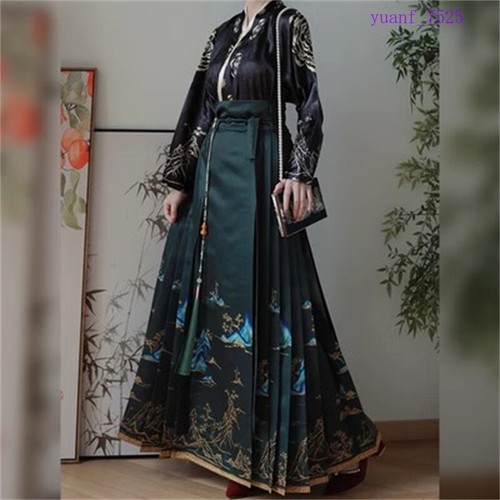 TRADITIONAL CHINESE Hanfu Women Song Dynasty Costumes Light Horse Face Skirt Set - Picture 15 of 28