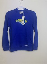 kids Adidas blue hoodie medium sweatshirt originals