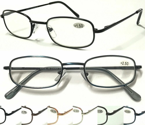 Gafas de lectura de metal estilo clásico/bisagras de resorte/multicolor y forma +0,50~+5,50 - Imagen 2 de 27