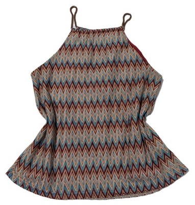 Rue21 Chevron Halter Tank Top Womens XL Multicolor Lined Stretch Casual 