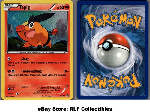 2011 Pokemon, Black & White Promos, #BW07 Tepig, Holo Black Star Promo