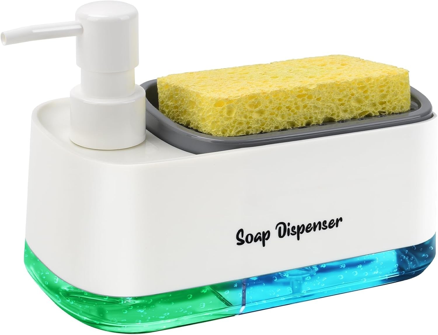 Stainless Steel Kitchen Soap Dispenser Set with Sponge Holder-image