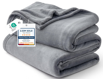 Bedsure Queen Size Fleecedecke weich kuschelig flauschig silbergrau 220x240cm UVP24 