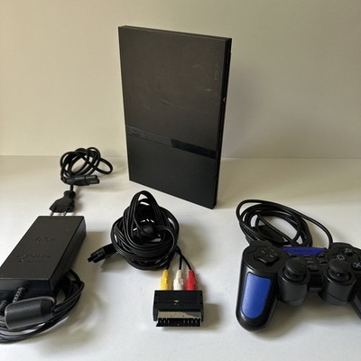 Sony PlayStation 2 - PS2 Slim Konsole SCPH-75004 Schwarz + Controller Kabel E