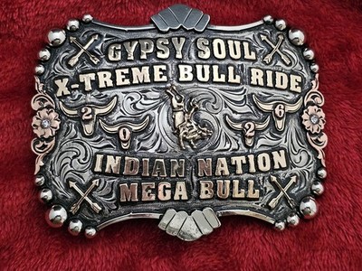 Rodeo 2026 World Class Bull Riding Champion Trophy Buckle Indian Nation Rare 674