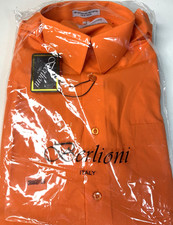 New Berlioni Italy Men Sz S Premium Classic French Convertible Cuff Dress Shirt