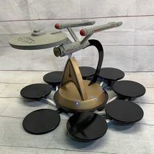 Hawthorne Village Star Trek Display Station USS Enterprise 1701 Lights Rare Read