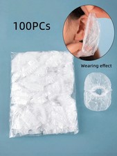 100pcs Disposable Waterproof Ear Covers for Hair Dyeing, Bathing, and Salon Use