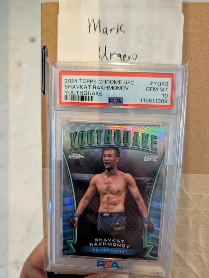 2024 TOPPS CHROME UFC YOUTHQUAKE #YQK8 SHAVKAT RAKHMONOV PSA 10 - Image 2 of 4