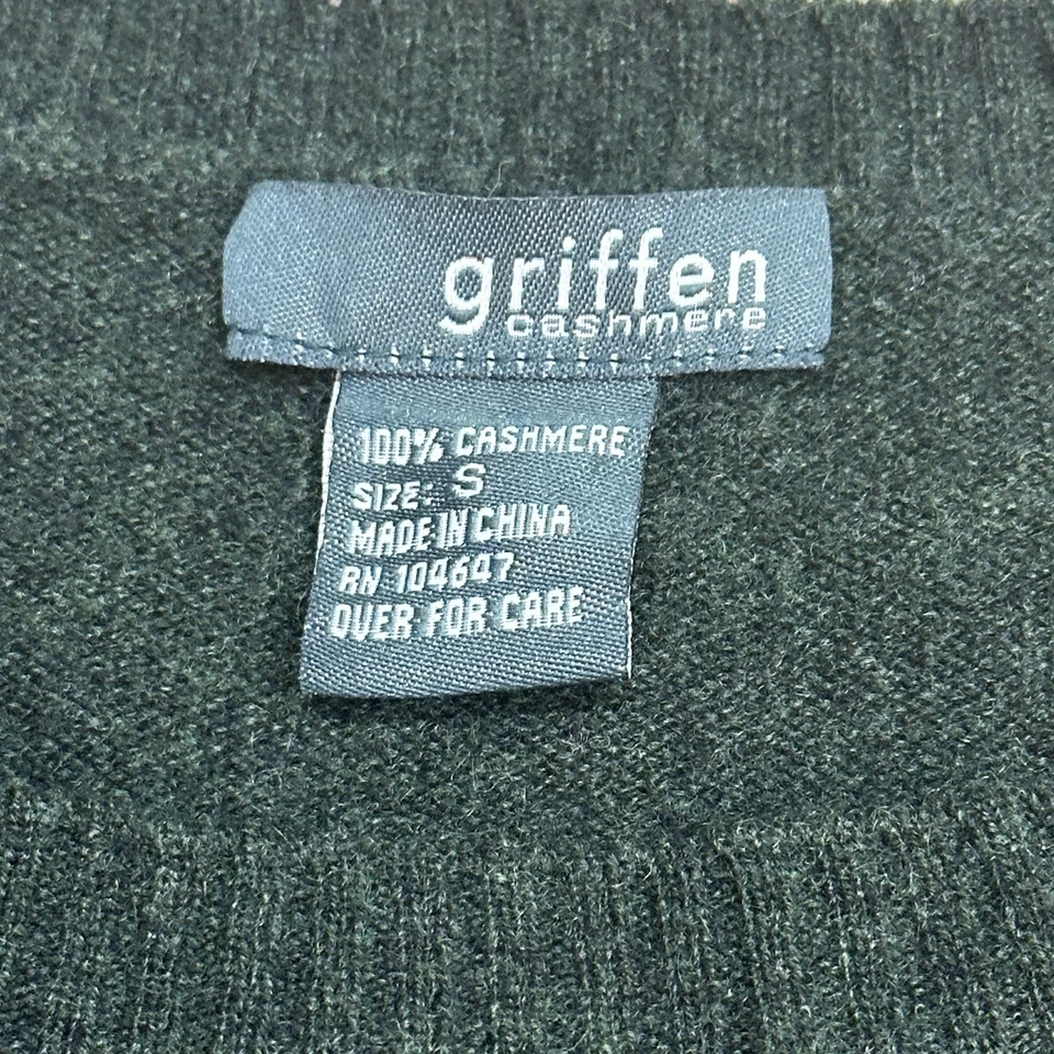 Suéter feminino Griff 100% cashmere. Tamanho Pequeno, Forrest Green Lagenlook - Imagem 2 de 3
