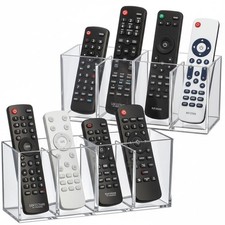 Remote Control Holder 2-Pack , Clear Plastic 4-Compartment Organizer for TV ...