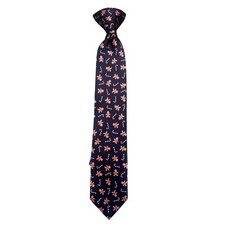 Wembley Boys Navy Gingerbread Man CandyCane Christmas Tie