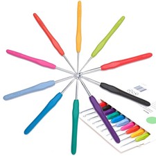lelulim  Crochet Hook Set, 10 Sizes, B-2.25mm to J-6mm