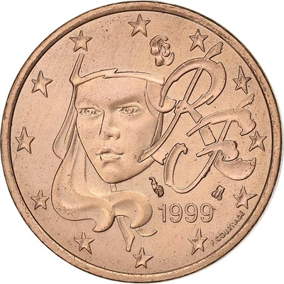 France, 5 Euro Cent, 1999, Paris, Cuivre plaqué acier, SUP+ - Photo 1/2