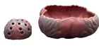 Van Briggle Pottery Mulberry Oak Leaf Bowl Planter 8.5” + matching Flower Frog