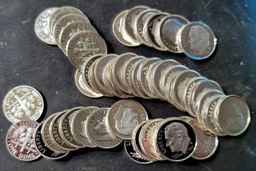 LOT OF 50 FULL TUBE 2017-S Roosevelt Dime Gem Silver Proof US Coin ROLL RARE