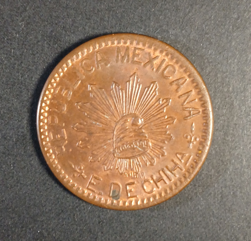 1915 Mexico Chihuahua 10 Centavos Pancho Villa Revolutionary Coin
