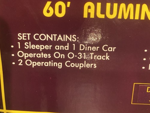 NOS MTH MT-6102 O Scale D&RGW 60' Aluminum Sleeper/Diner 2-Car Set Rio Grande - Picture 11 of 11