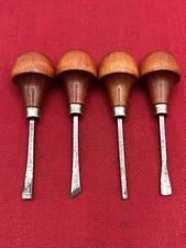 Lot of 4 Ramelson Palm Grip Wood Carving Tools Chisels USED