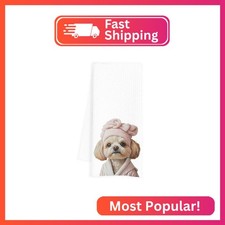 INDAJEDN Pink Shih Tzu Hand Towels for Bathroom, Shih Tzu Bathroom Hand Towels,