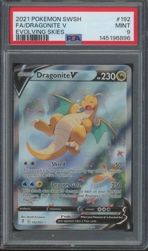 2021 Pokemon SWSH Evolving Skies Full Art #192 Dragonite V Mint PSA 9