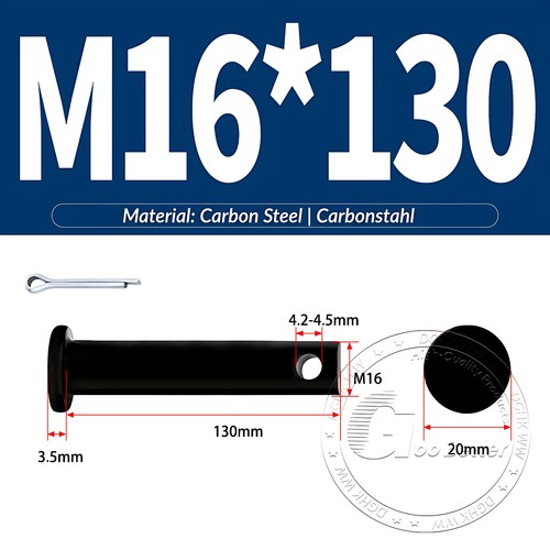 Pasador de horquilla negro pasador de bisagra pasador de retención pasador de aparejo métrico de acero al carbono M4-M30 - Imagen 138 de 201