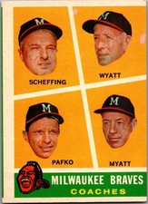 1960 Topps Milwaukee Braves Coaching Staff George Myatt