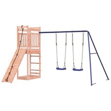 Swing Set Outdoor Backyard Wooden Playground Equipment for Kids Age 3-8 vidaXL
