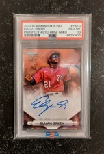 Elijah Green 2023 Bowman Sterling Auto Rose Gold /15 PSA 10 Gem Mint Rookie RC
