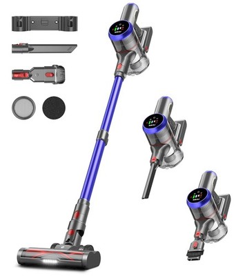 Cordless Vacuum Cleaner, 550W 45kPa 65Mins Vacuum Cleaners for Home with LED ...