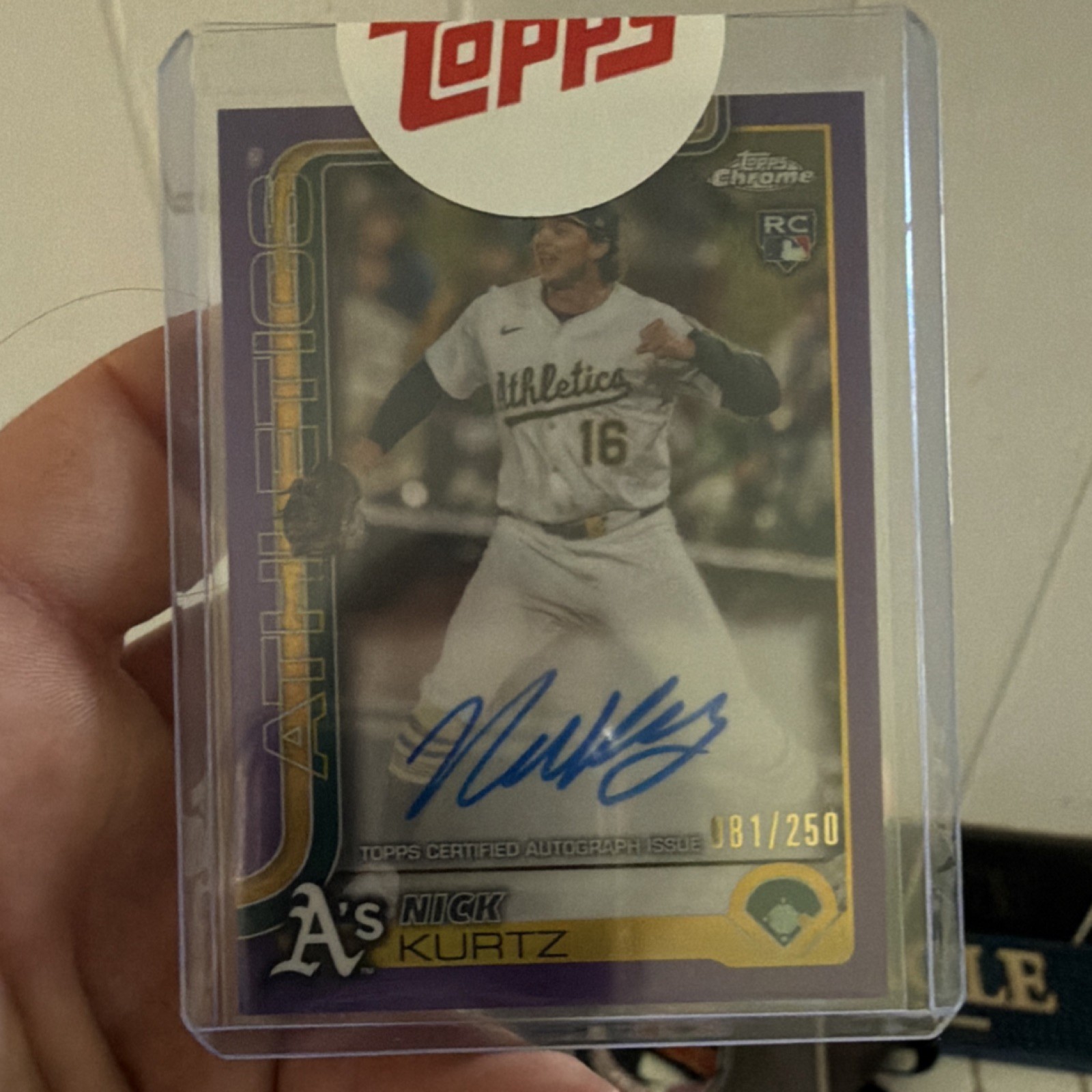 Nick Kurtz 2025 Topps Chrome #RA-KU Rookie Autographs - Purple 