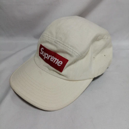 Casquette coton logo boîte SUPREME dos cuir/CRM×ROUGE