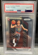 PSA10 NBA Card Trae Young Prizm Rookie Card. rookie card picture