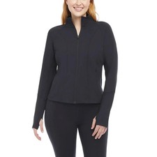 Danskin Contour Yoga Full Zip Jacket Black Salt XL X-Large